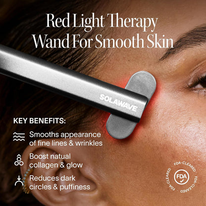 4-In-1 Red Light Therapy Wand for Face & Neck (Charcoal) | Fda-Cleared for Face Wrinkles. Red Light Therapy, Galvanic Current, Warmth & Massage Work Together for Firmer, Glowing Skin.