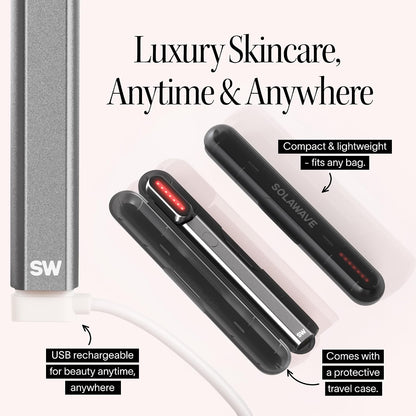 4-In-1 Red Light Therapy Wand for Face & Neck (Charcoal) | Fda-Cleared for Face Wrinkles. Red Light Therapy, Galvanic Current, Warmth & Massage Work Together for Firmer, Glowing Skin.