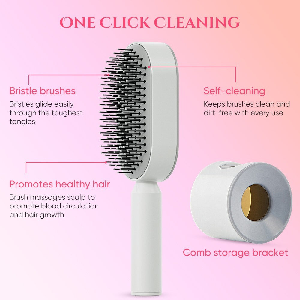 Self Cleaning Detangling Hair Brush 3D Air Cushion Scalp Massager Hair Straighte