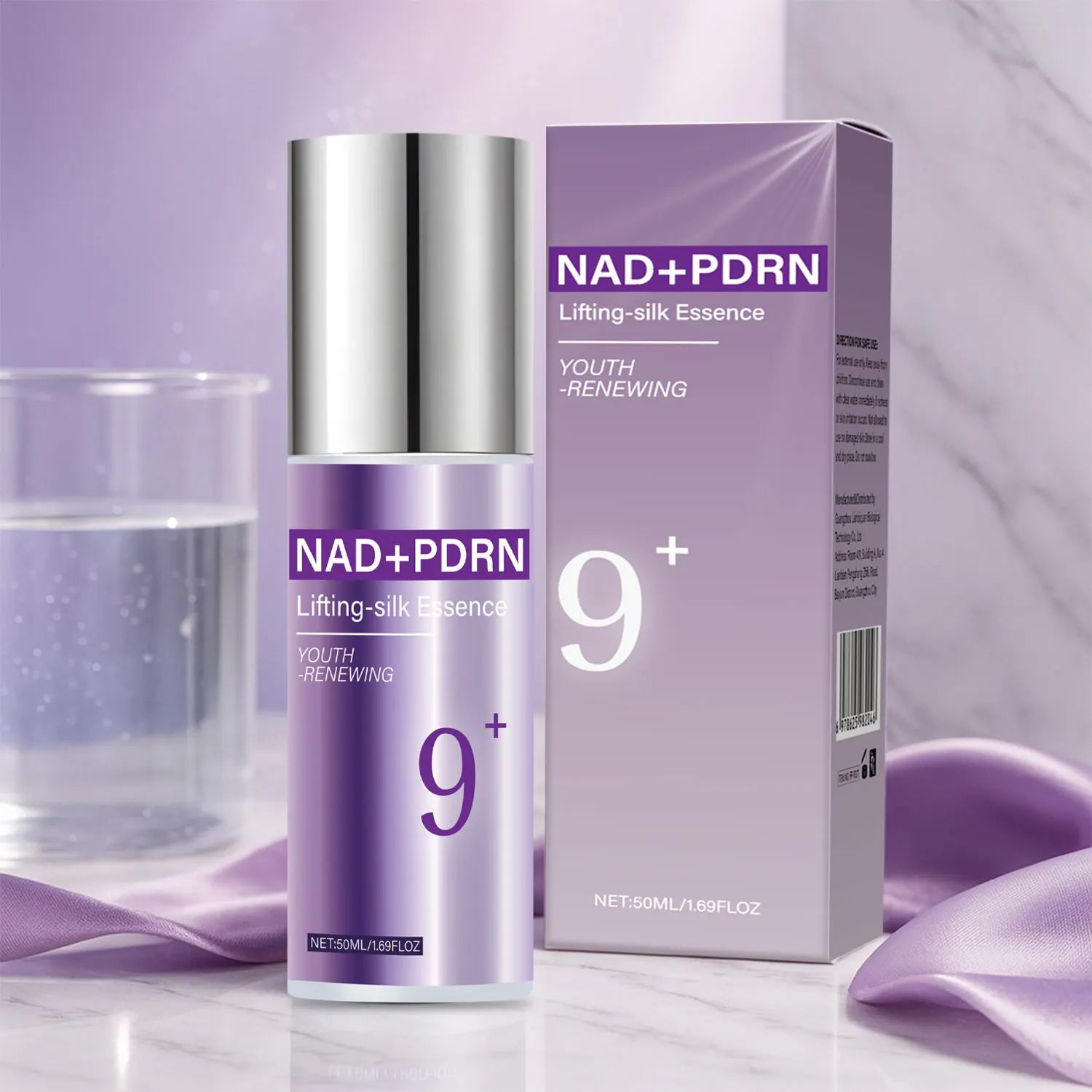 9+ NAD+ PDRN Lifting-Sil Essence for Women Firming, Fade Fine Lines NAD+ Serum& Toner for Brightening Skin 50ML