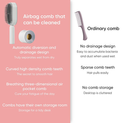 Self Cleaning Detangling Hair Brush 3D Air Cushion Scalp Massager Hair Straighte