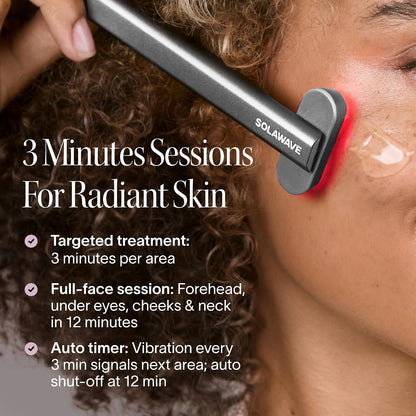 4-In-1 Red Light Therapy Wand for Face & Neck (Charcoal) | Fda-Cleared for Face Wrinkles. Red Light Therapy, Galvanic Current, Warmth & Massage Work Together for Firmer, Glowing Skin.