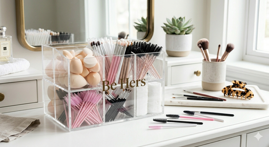 Be Hers 283-Piece Professional Makeup Tools Kit with Storage Organizer, Hair Clips, Eyeliner Brushes, Mascara Wands, and Lipstick Applicators