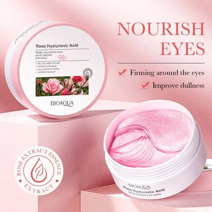 Rose Hyaluronic Acid Travel Size Eye Mask anti Wrinkle Dark Circles Eye Patches Moisturizing Firming Skin Care