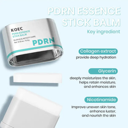 KOEC Portable PDRN Essence Stick Balm Moisturizing Glowing Firming Anti-Wrinkle Enhance Elasticity Collagen Niacinamide Glycerin