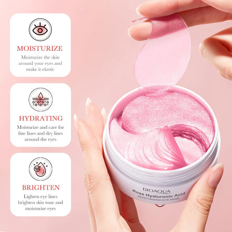Rose Hyaluronic Acid Travel Size Eye Mask anti Wrinkle Dark Circles Eye Patches Moisturizing Firming Skin Care