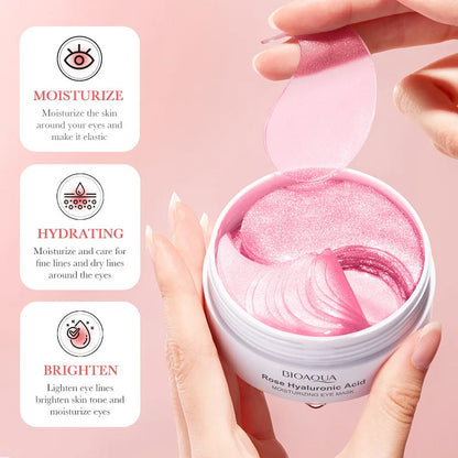 Rose Hyaluronic Acid Travel Size Eye Mask anti Wrinkle Dark Circles Eye Patches Moisturizing Firming Skin Care