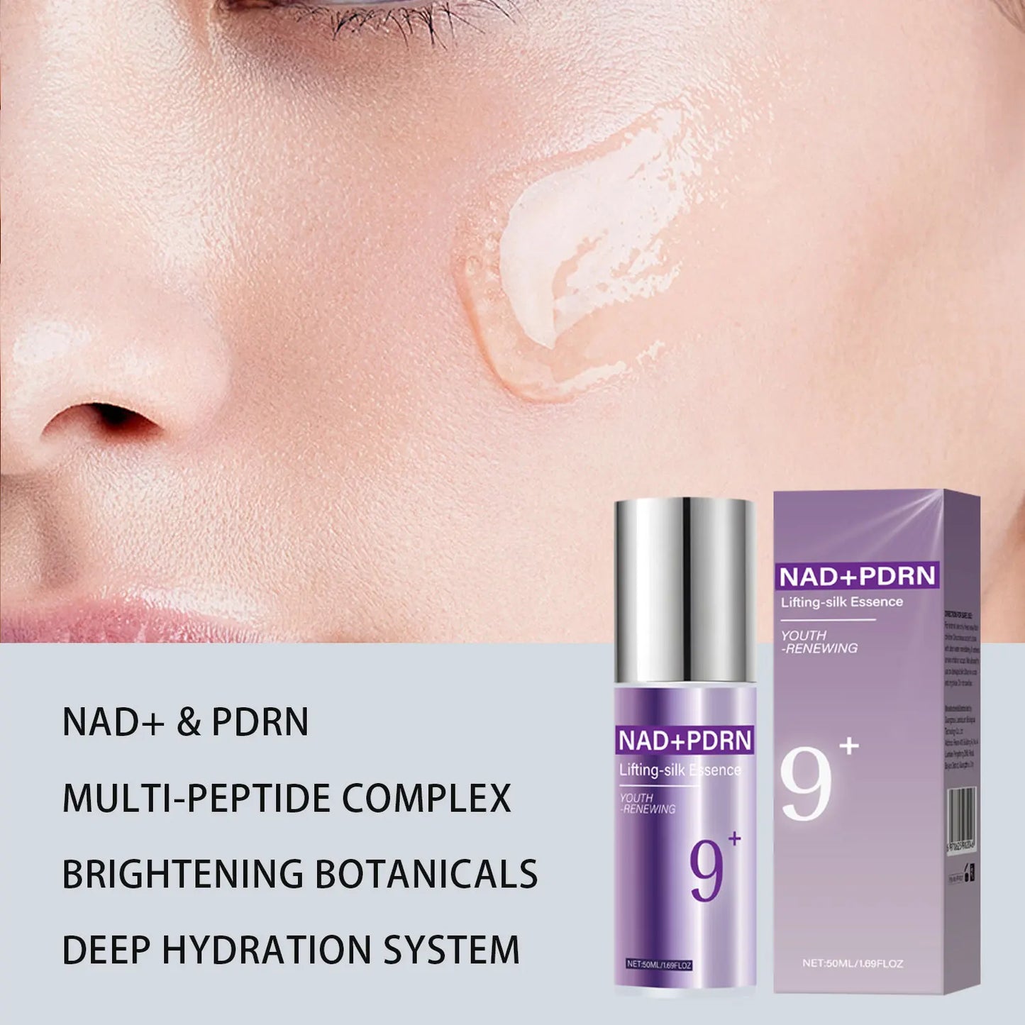 9+ NAD+ PDRN Lifting-Sil Essence for Women Firming, Fade Fine Lines NAD+ Serum& Toner for Brightening Skin 50ML